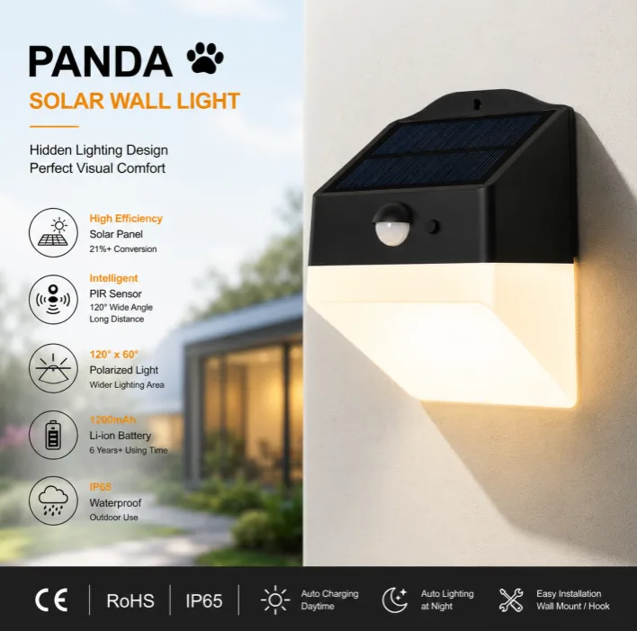 solar wall light panda solar wall light panda