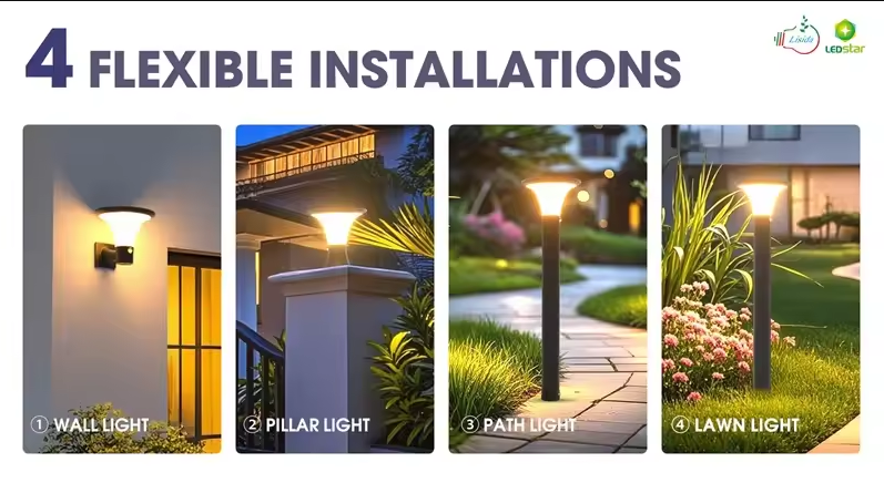 Solar Garden Lights with 4 Flexible Installation MethodsSolar Garden Lights with 4 Flexible Installation Methods Solar Garden Lights with 4 Flexible Installation MethodsSolar Garden Lights with 4 Flexible Installation Methods
